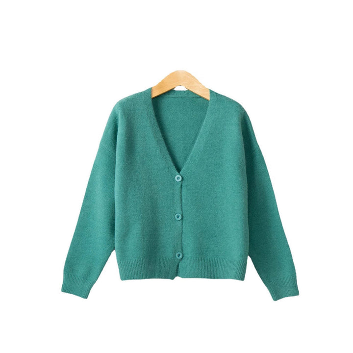 Damen Strickjacke mit V-Ausschnitt und Knopfdetails Echoarchiv