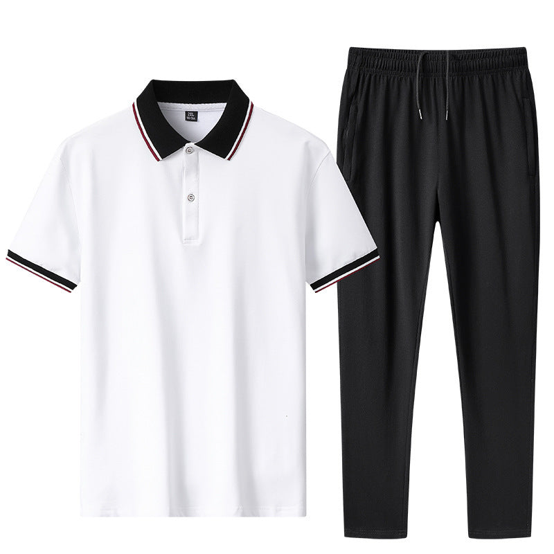 Herren entspanntes Polo- und Jogginganzugs-Set Echoarchiv