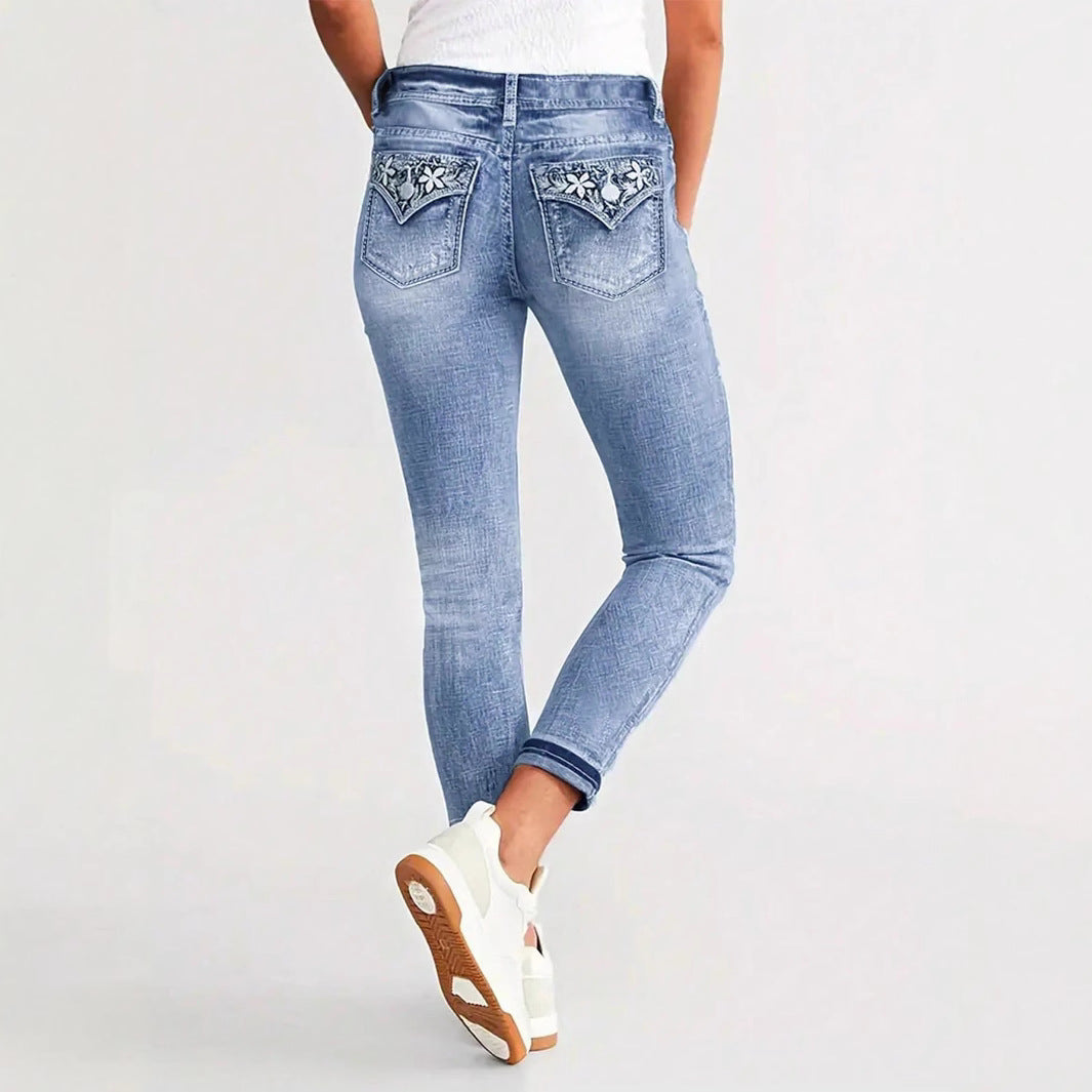 Damen Slim-Fit Stretch-Skinny-Jeans mit schmalem Knöchelabschluss und Five-Pocket-Design Echo Archiv