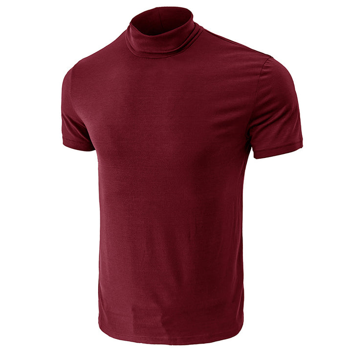 Herren Kurzarm-T-Shirt mit hohem Kragen und elastischem Material Echoarchiv