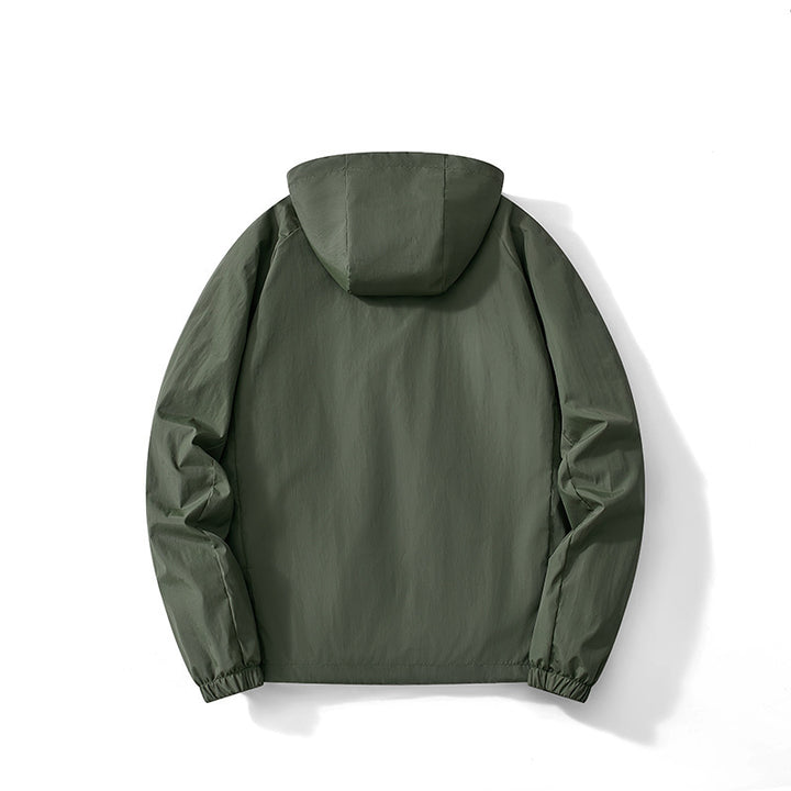 Herren Ultraleichter Kapuzen-Windbreaker mit atmungsaktivem Mesh‑Futter und verdecktem Reißverschluss Echo Archiv