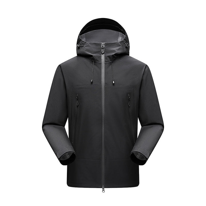 Herren Minimalistische technische dreilagige Softshelljacke mit versiegelten Nähten und wasserdichtem Frontreißverschluss Echo Archiv