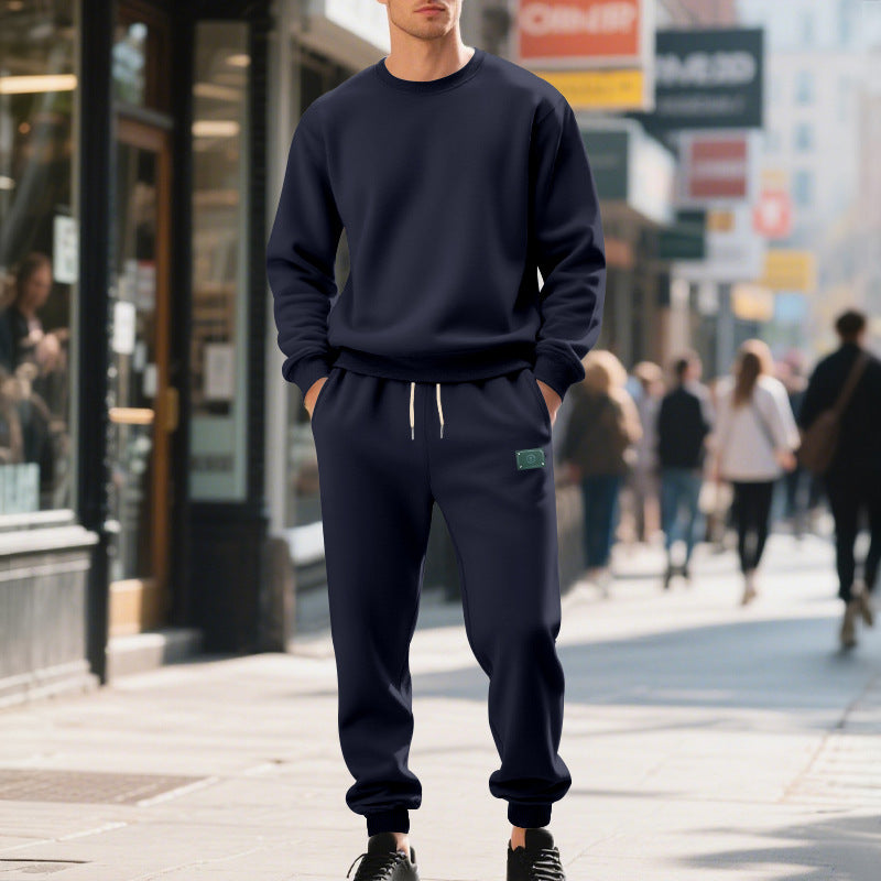 Herren lässiger Sweat-Anzug mit elastischem Bund und Kängurutaschen Echoarchiv