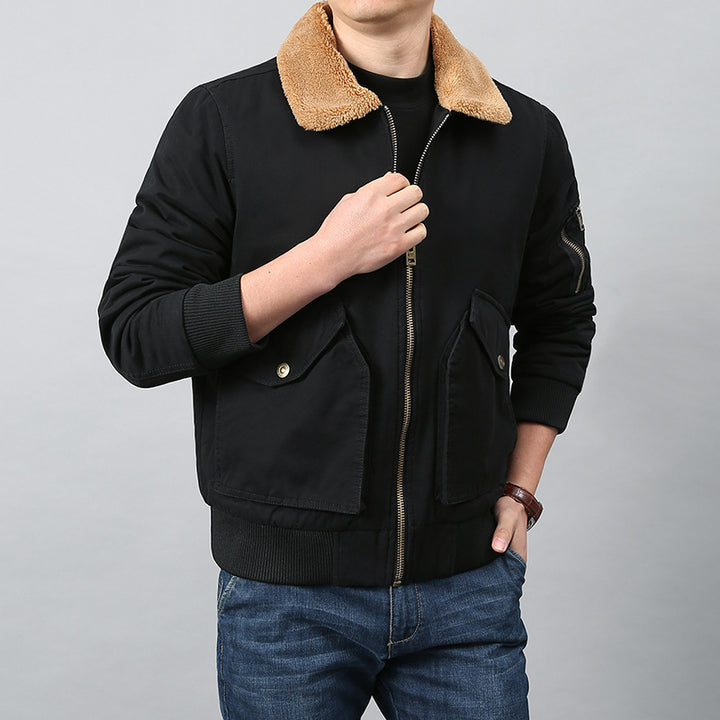 Herren Pilotenjacke mit Sherpa‑Kragen, Utility‑Taschen und Rippbündchen Echo Archiv