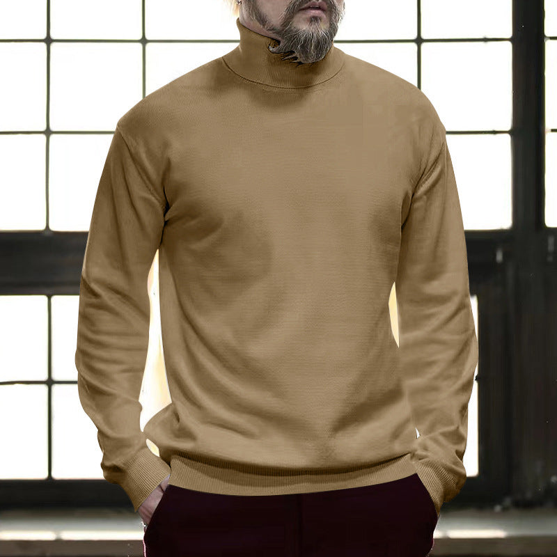 Herren Komfortabler Rollkragenpullover aus atmungsaktiver Baumwolle Echoarchiv