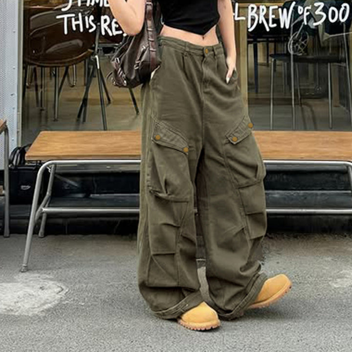 Damen Cargo-Hosen mit weitem Schnitt und mehreren Taschen Echo Archiv