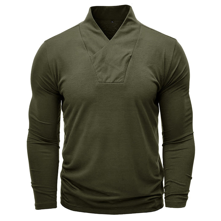 Herren Modisches Langarmshirt mit innovativem Stehkragen Echoarchiv