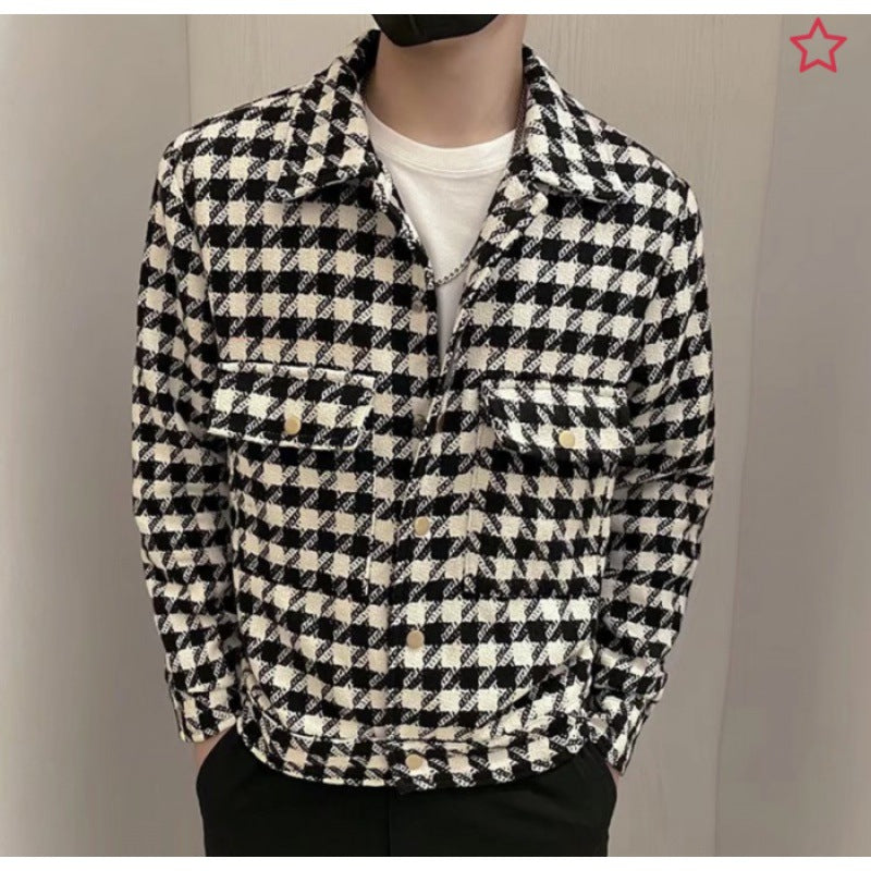 Herren Karierte Denimjacke im modernen Schnitt Echoarchiv
