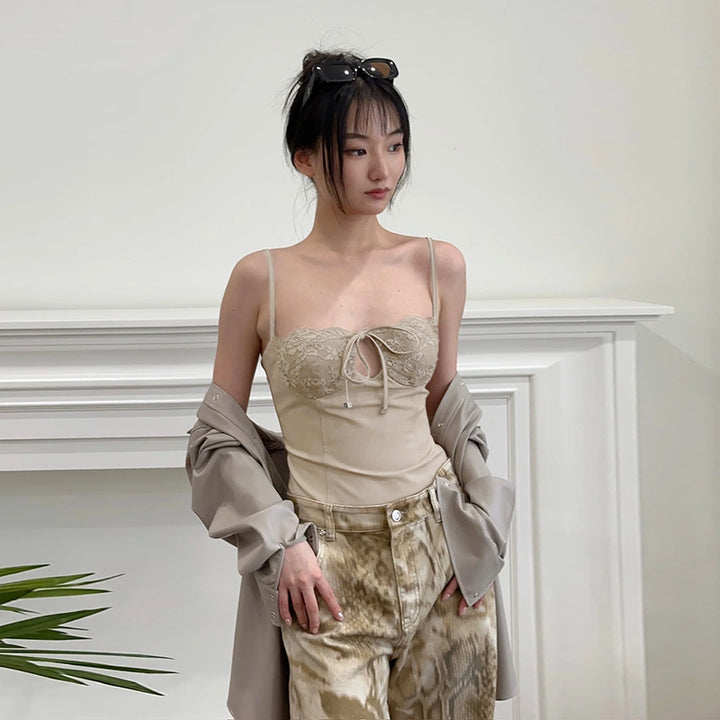 Damen Sculpting-Bustier-Top mit Spitzen-Cups und taillierter Form Echo Archiv
