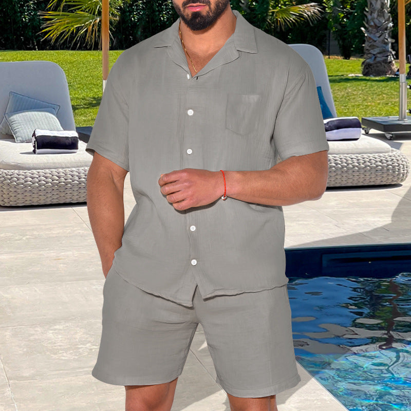 Herren sommerliches Kurzarm-Oberteil mit bequemen Shorts Echoarchiv
