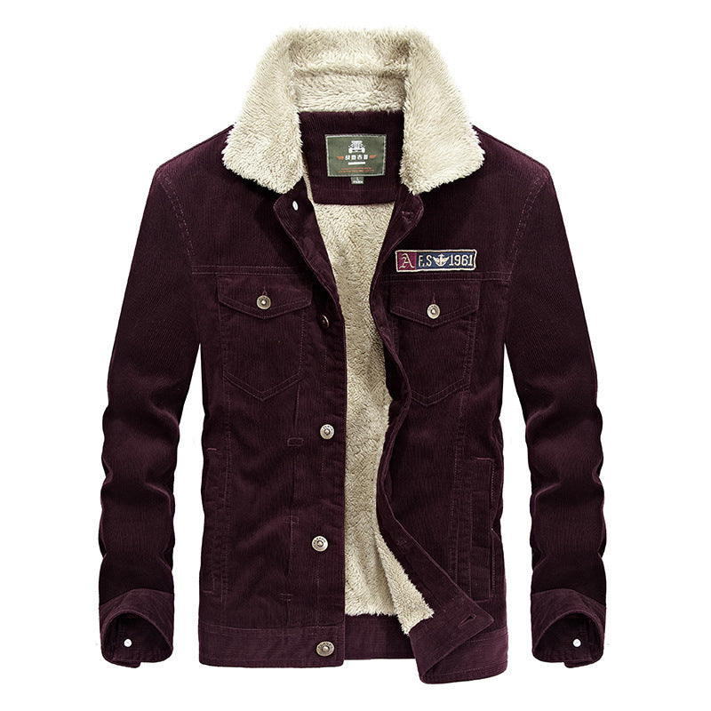Herren Trucker-Cordjacke mit Teddyfutter und aufgesetzten Brusttaschen Echo Archiv
