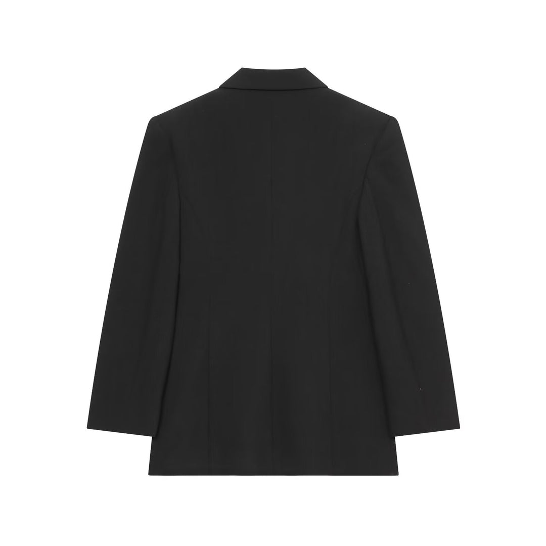 Damen Langer Blazer mit Reverskragen, tailliertem Schnitt und drei Knöpfen Echo Archiv