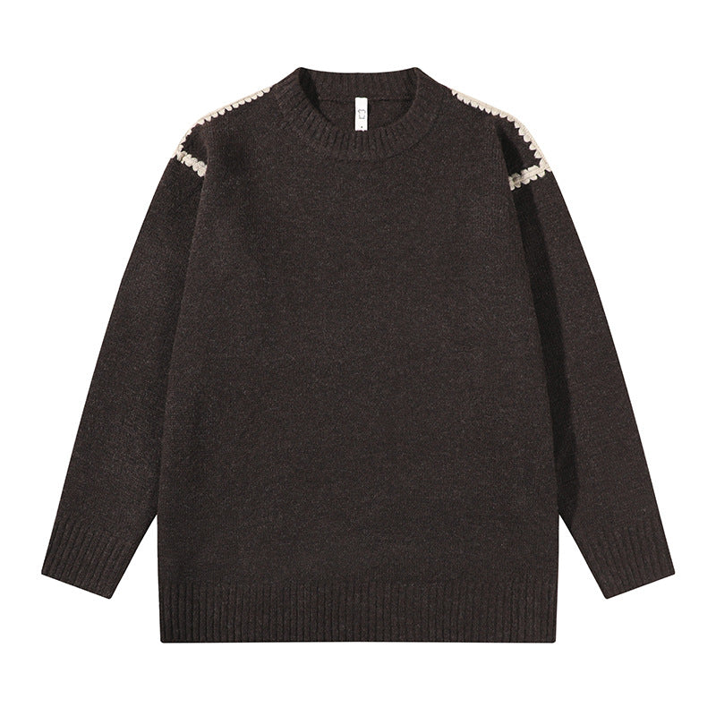 Unisex Oversize Feinstrick-Pullover mit Rundhalsausschnitt und Rippenbündchen Echoarchiv