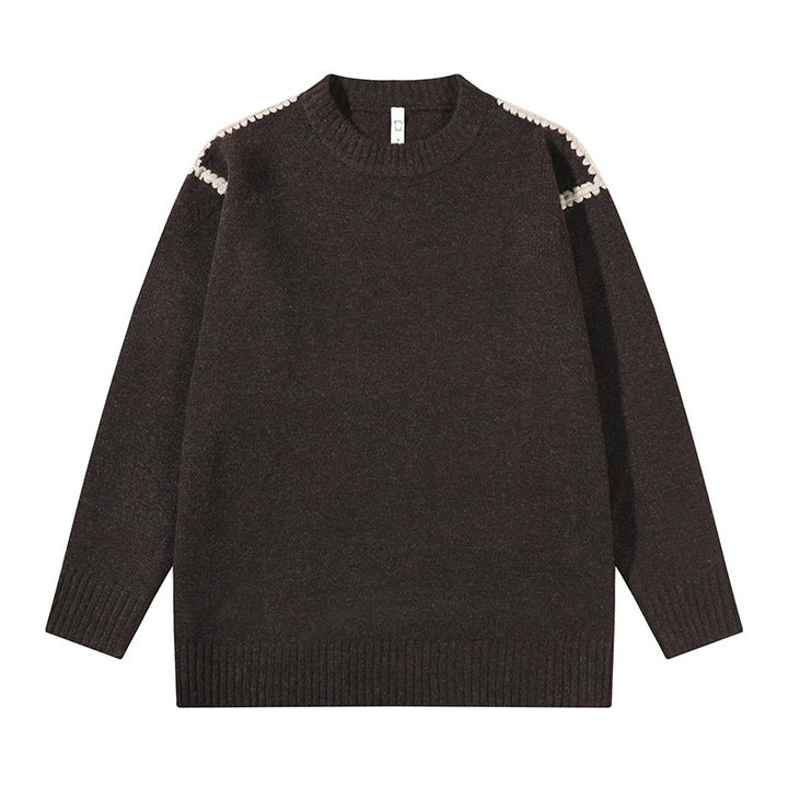 Unisex Oversize Feinstrick-Pullover mit Rundhalsausschnitt und Rippenbündchen Echoarchiv
