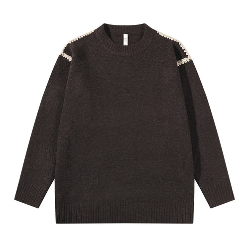 Unisex Oversize Feinstrick-Pullover mit Rundhalsausschnitt und Rippenbündchen Echoarchiv