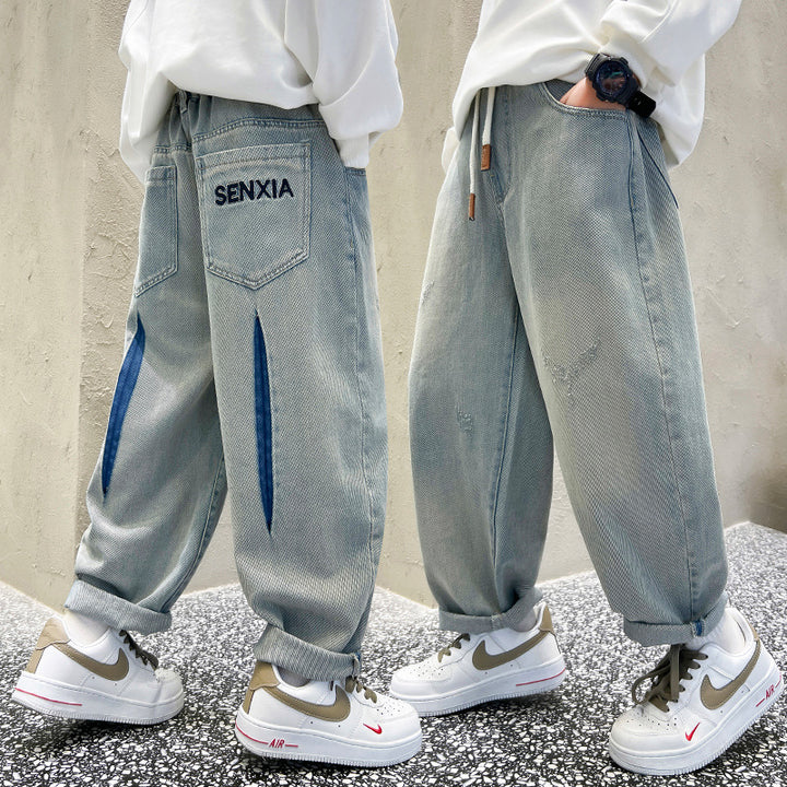 Herren lässige Baggy-Jeans mit Farbkontrasten Echo Archiv