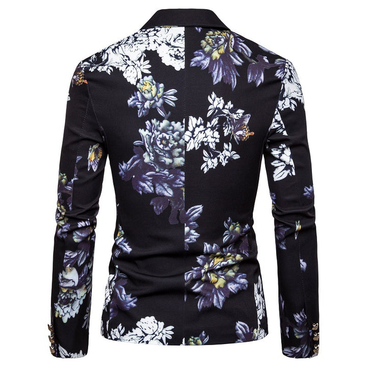 Herren eleganter Blazer mit floralen Mustern und strukturiertem Design Echoarchiv