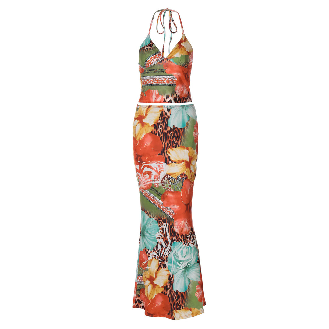 Damen Maxikleid mit aufregendem Blumen- und Tiermotiv Echo Archiv