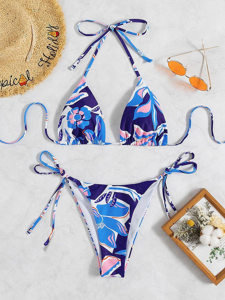 Damen Triangel-Bikini mit traumhaftem Blumendesign und raffinierten Schnürdetails Echo Archiv