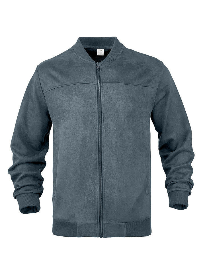 Herren nan Wildleder-Blousonjacke im Bomberstil mit elastischen Rippbündchen Echo Archiv