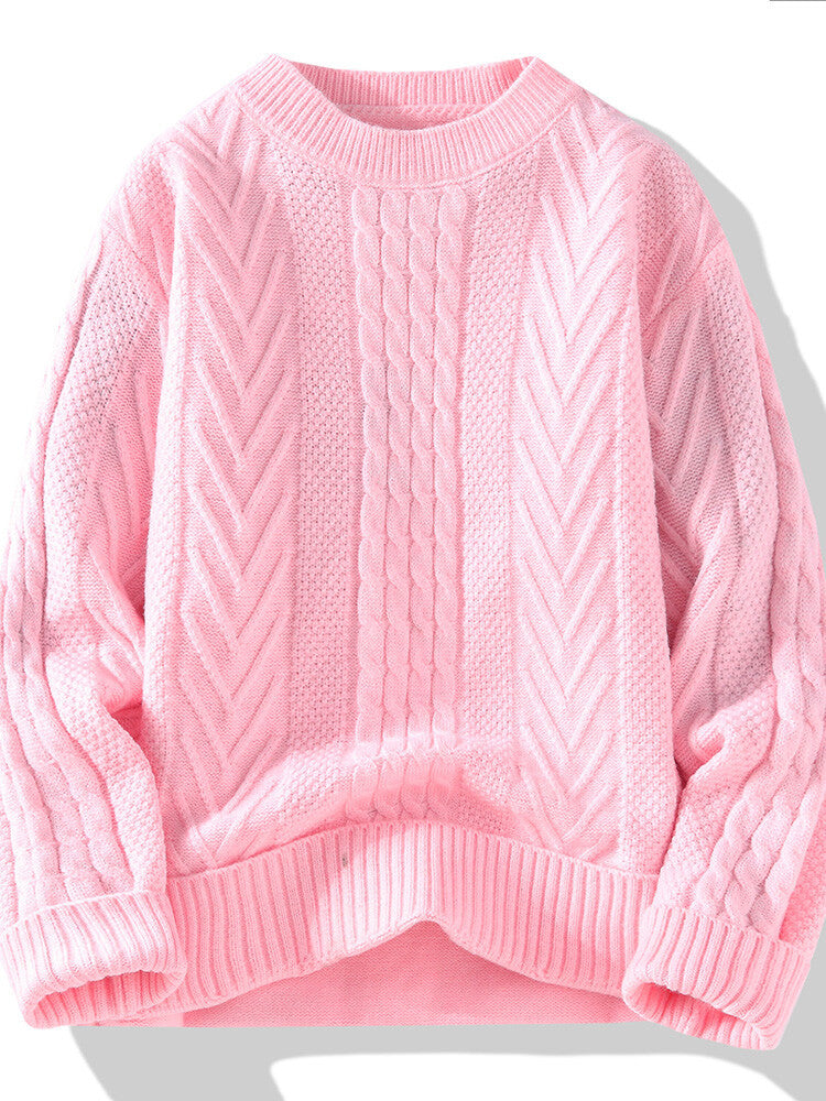 Herren Strickpullover mit modernen Zopf- und Rippstrukturen Echoarchiv