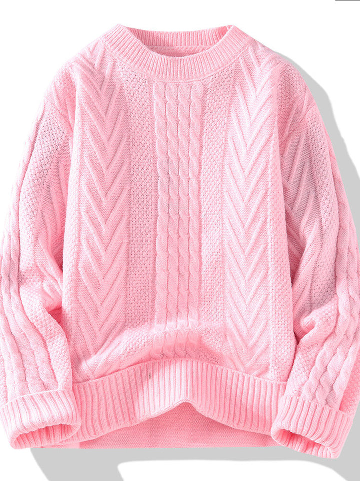 Herren Strickpullover mit modernen Zopf- und Rippstrukturen Echoarchiv