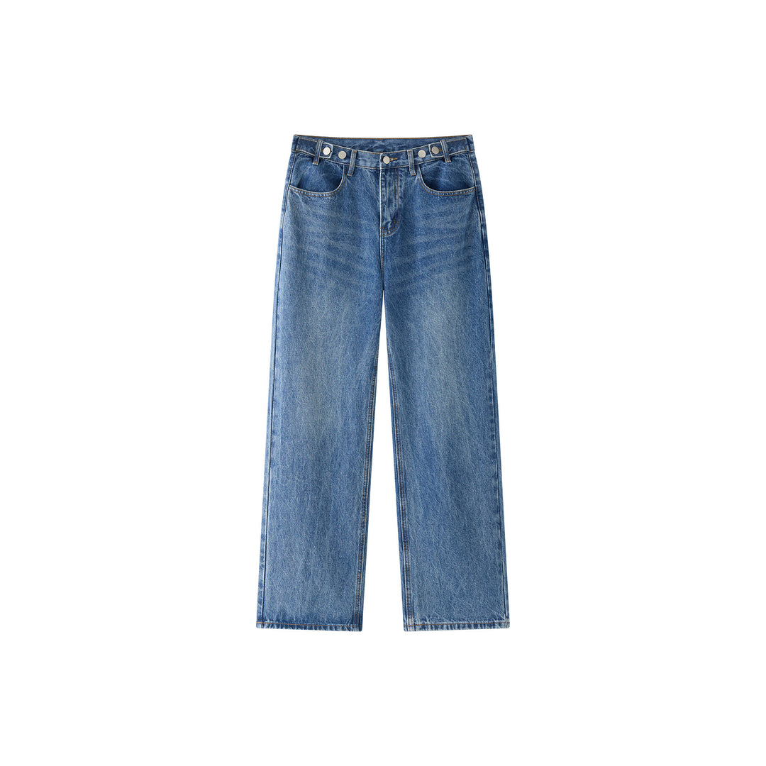 Damen Relaxte Vintage-Denim Baggy-Jeans mit hohem Bund und extra weitem Bein Echoarchiv