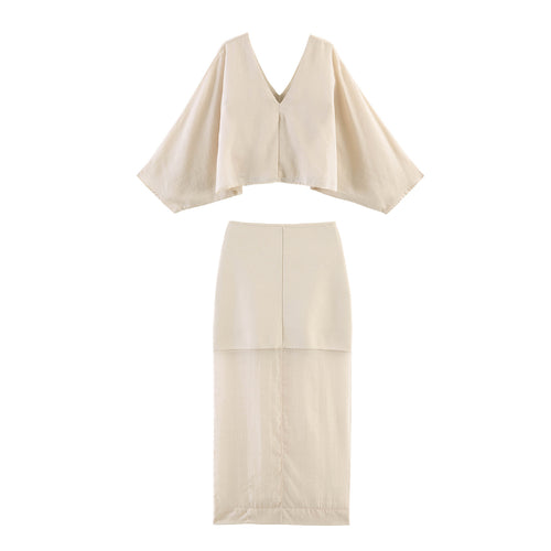Damen Langer High‑Waist Maxirock mit semitransparentem Unterrock und feinem Strickbund Echo Archiv