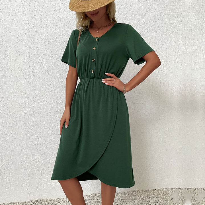 Damen Wickelkleid mit Knopfdetails Echo Archiv