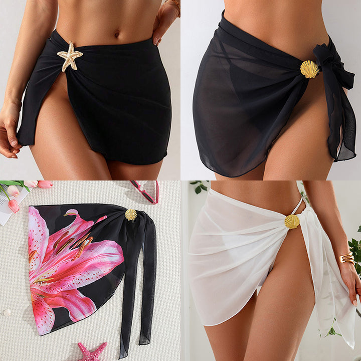 Damen Strandrock mit raffiniertem Knoten und dekorativer Muschelapplikation Echo Archiv