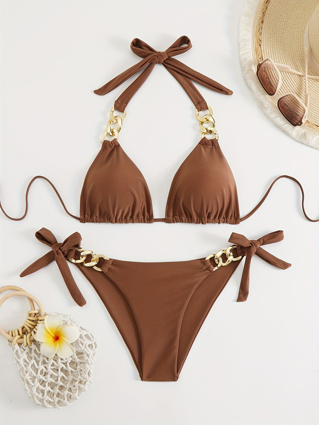 Damen Triangel-Bikini mit modischen Kettenakzenten Echo Archiv