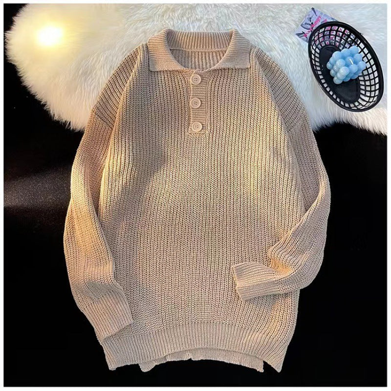 Damen Gemütlicher Strickpullover mit Knopfleiste – Mavelle