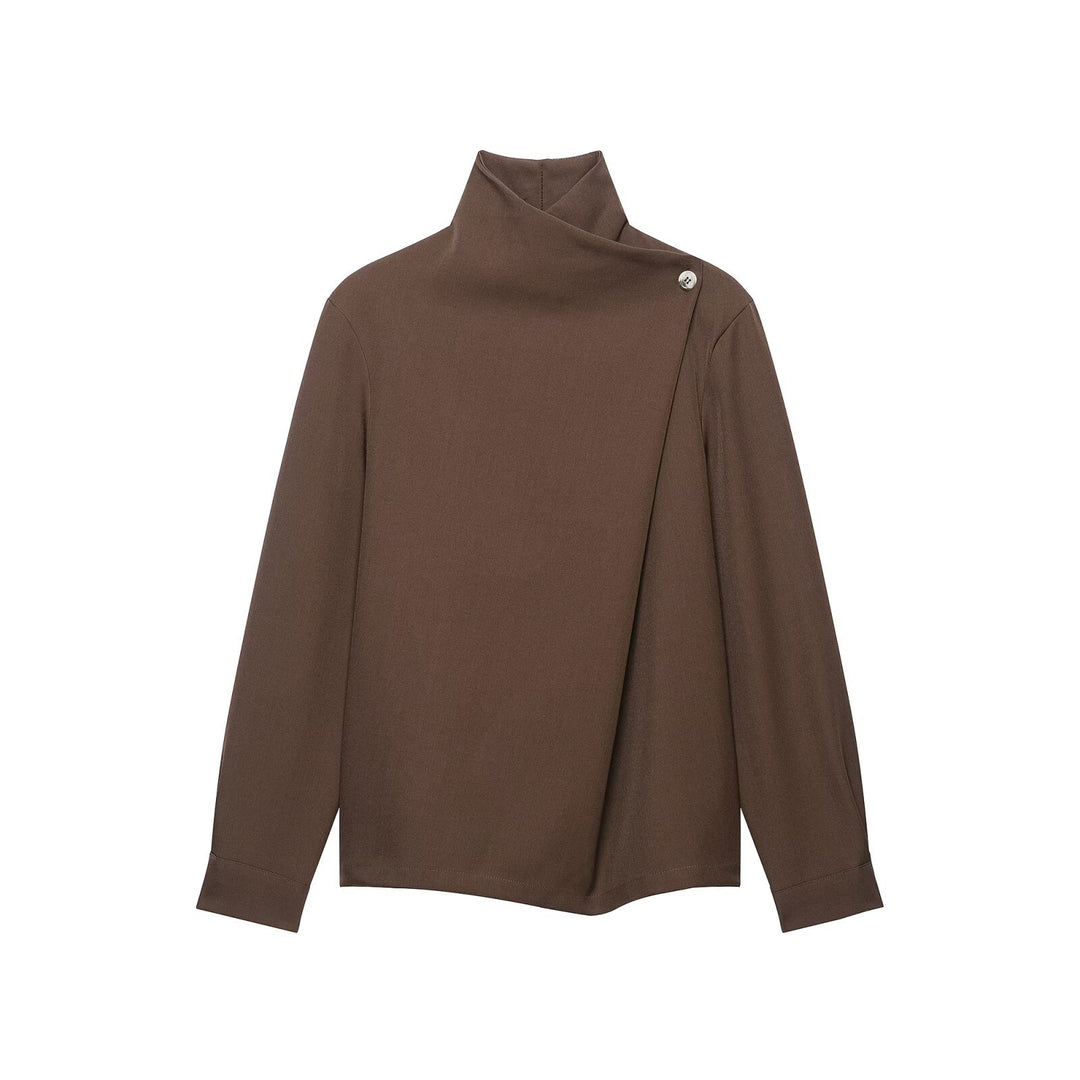 Damen Zweiteiliges Set aus asymmetrischer Rollkragenbluse und weiter Culottehose Echo Archiv