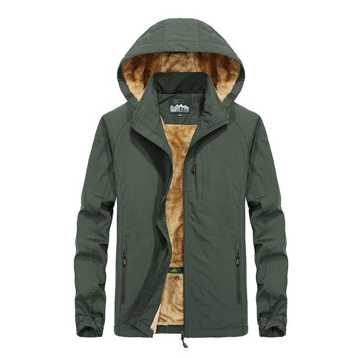 Herren Winddichte Softshell-Kapuzenjacke mit thermischer Teddyfutter-Innenlage Echo Archiv