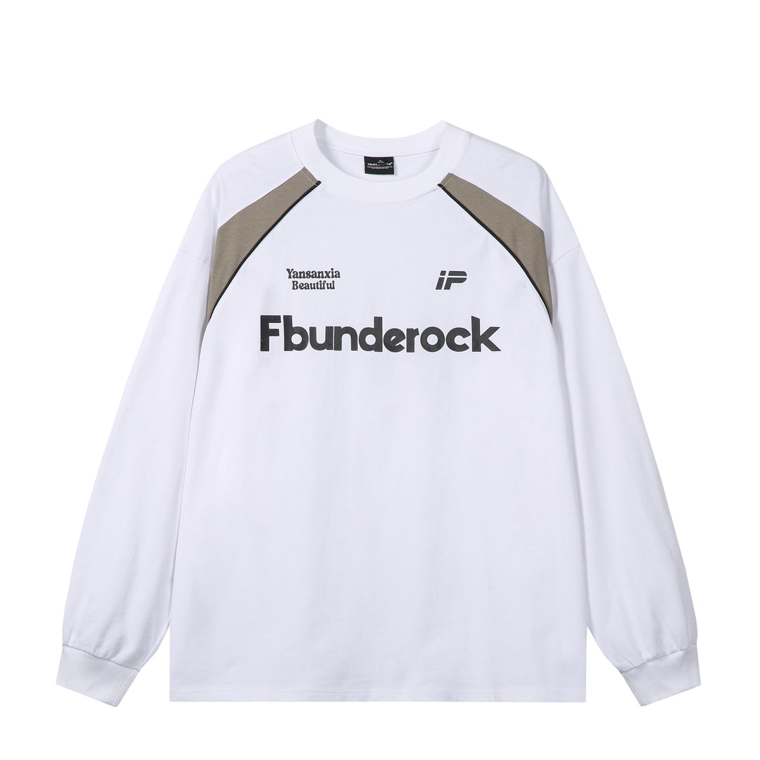 Unisex Oversize-Sweatshirt mit Raglan-Kontrasteinsätzen und großflächigem Frontprint Echoarchiv