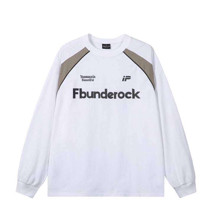 Unisex Oversize-Sweatshirt mit Raglan-Kontrasteinsätzen und großflächigem Frontprint Echoarchiv