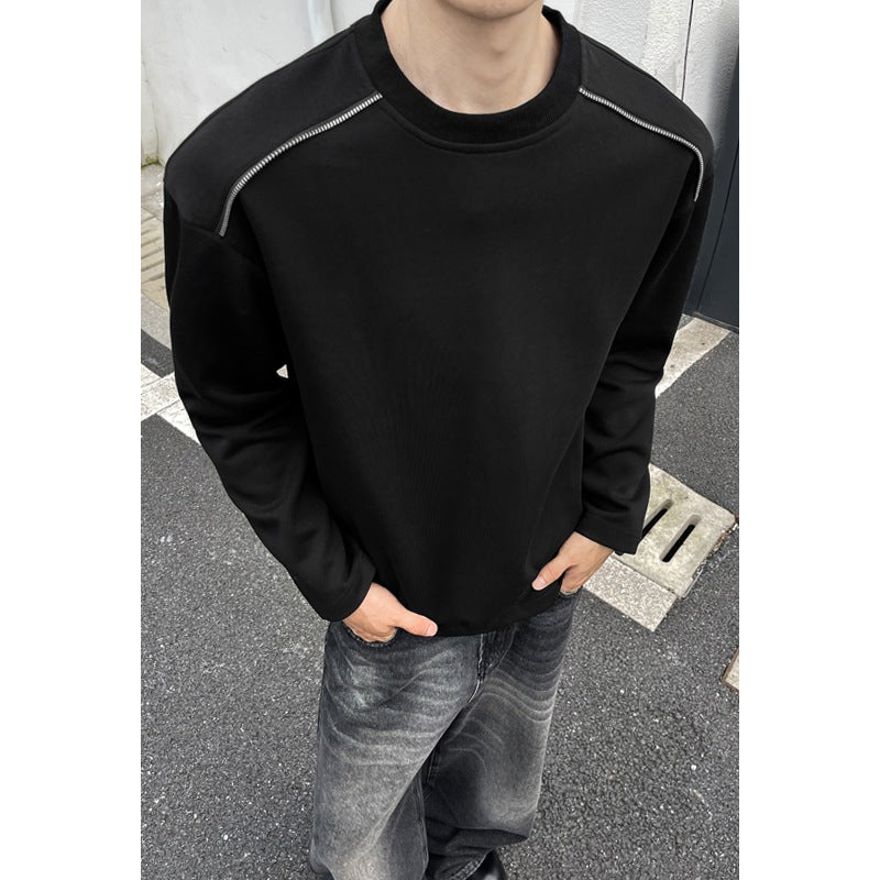 Herren Oversize-Rundhals-Sweatshirt mit überschnittener Schulter und dekorativen Steppnähten Echo Archiv