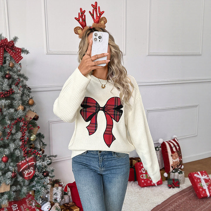 Damen Gemusterter Pullover mit Schleifen-Design Echo Archiv