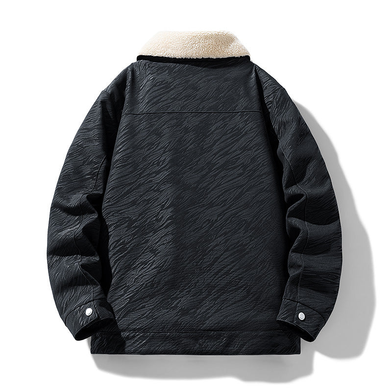 Herren Lässige Kunstlederjacke mit Teddyfutter Echo Archiv