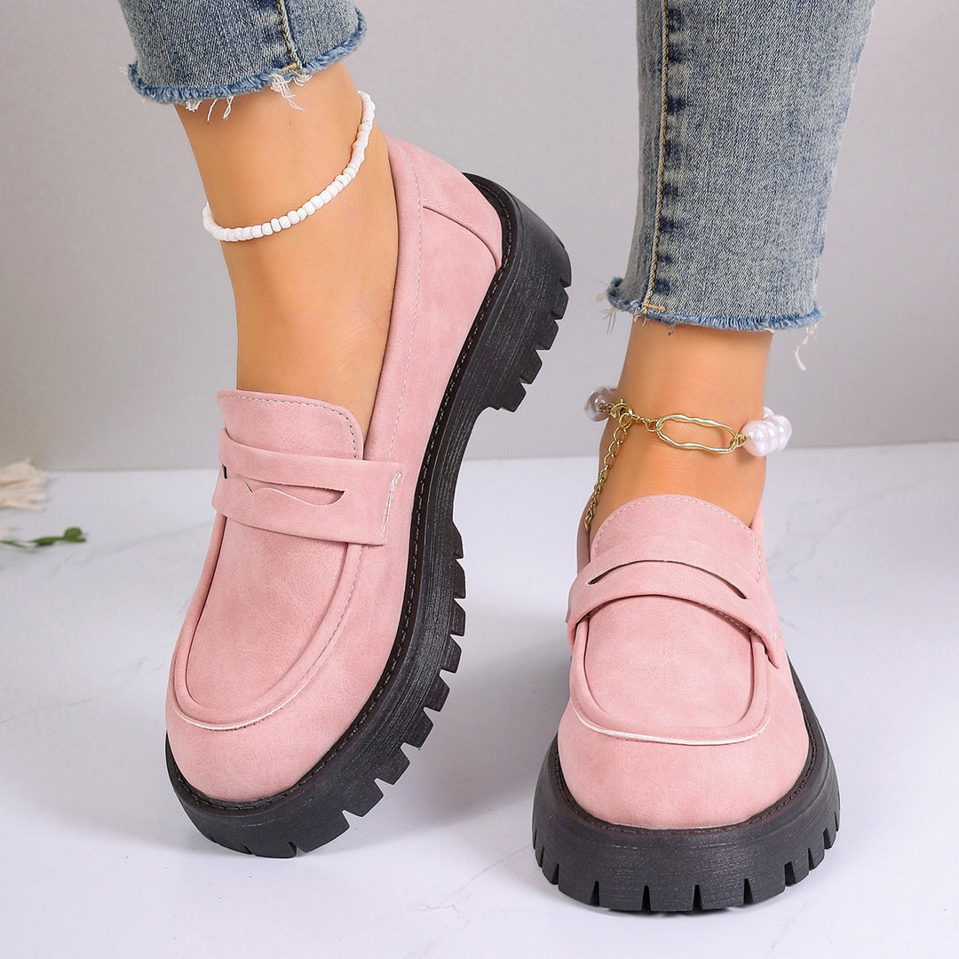Damen Grobsohlen-Loafer in Veloursoptik mit Komfortfußbett Echo Archiv