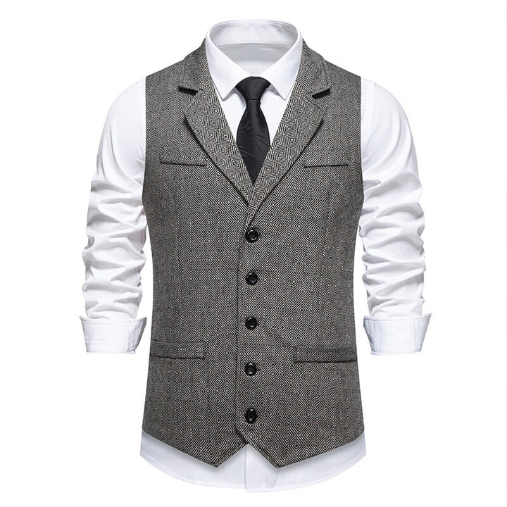Herren Elegante Anzugweste im zeitgenössischen Design mit feinem Strukturmuster Echoarchiv