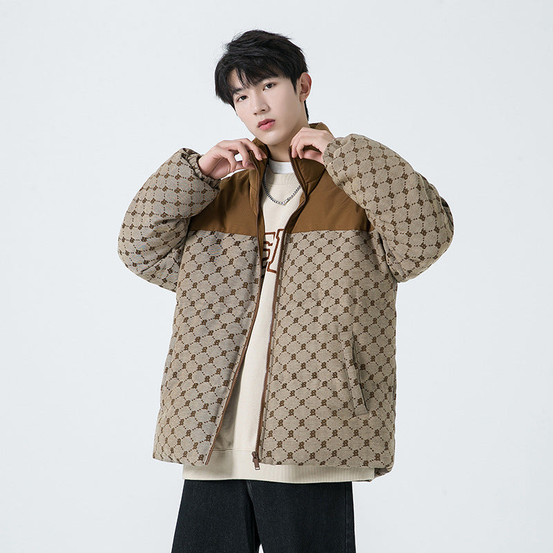 Herren Steppjacke mit Allover-Muster und hohem Kragen Echo Archiv