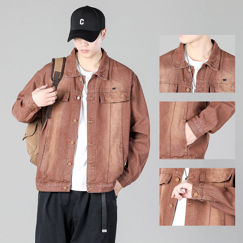 Herren modische Denimjacke mit funktionalen Taschen und lässigem Schnitt Echoarchiv