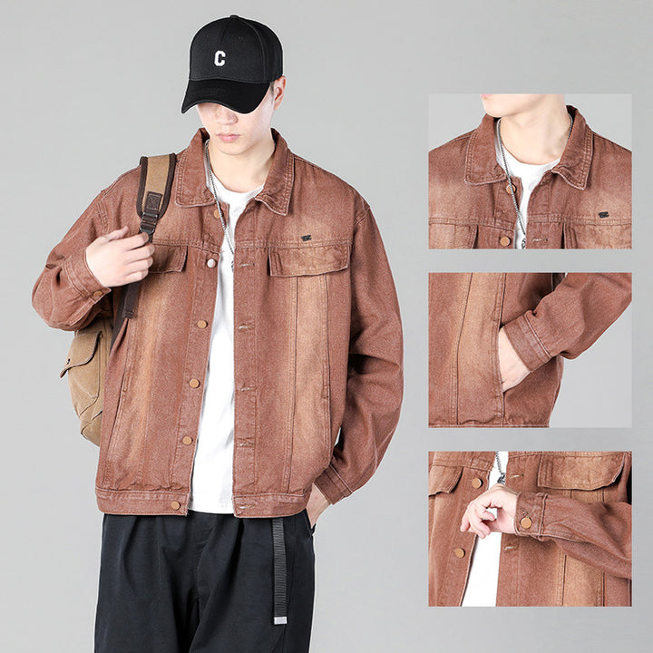 Herren modische Denimjacke mit funktionalen Taschen und lässigem Schnitt Echoarchiv