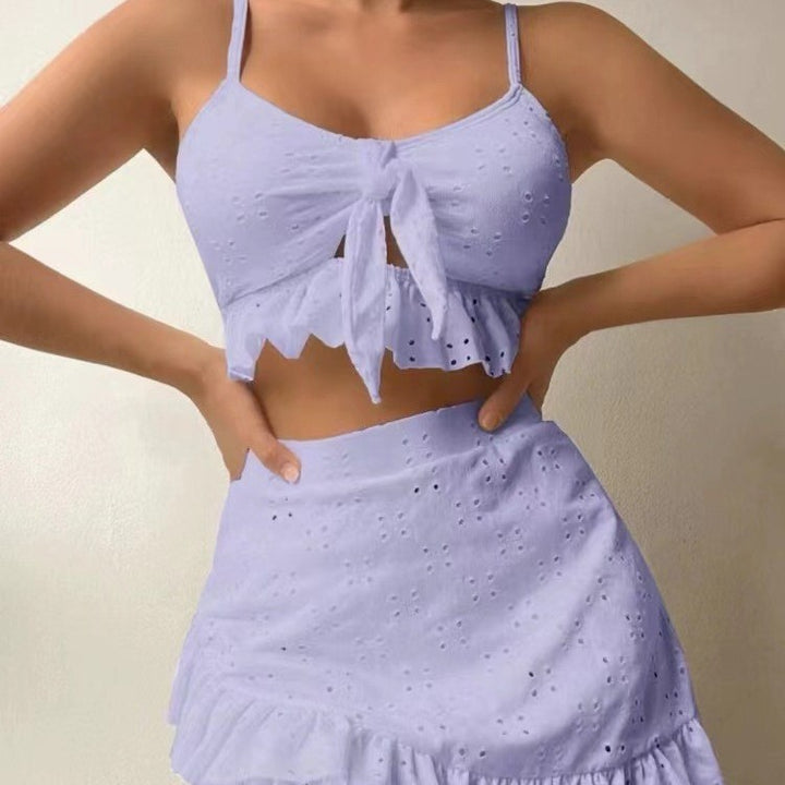 Damen verspieltes Crop-Top und Rüschensrock-Set Echo Archiv