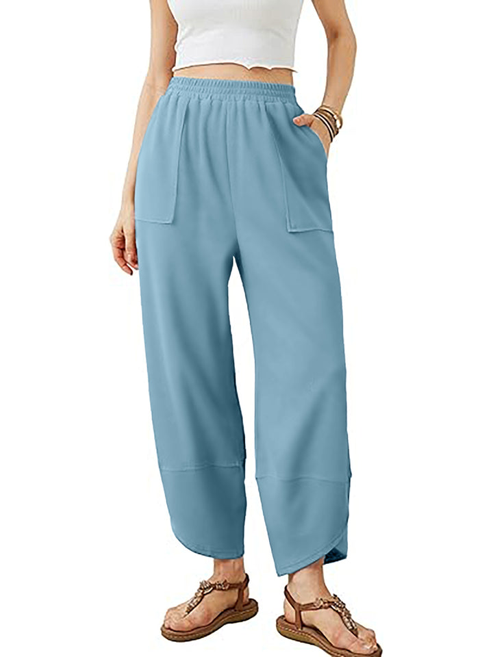 Damen Culotte-Hose mit elastischem Bund und aufgesetzten Taschen Echoarchiv