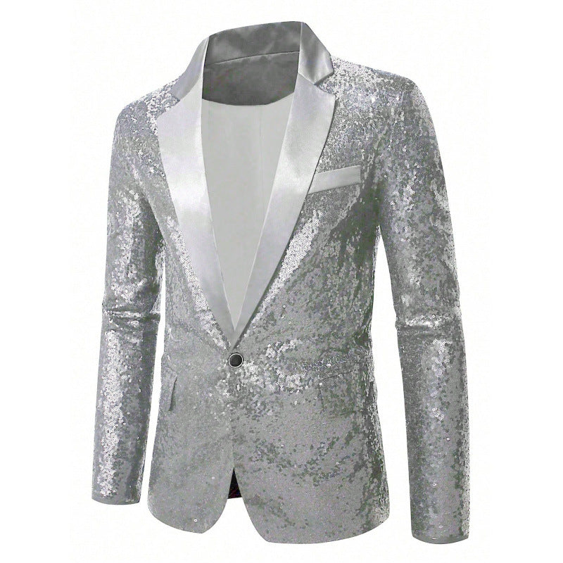 Herren Glamouröser Pailletten-Anzugblazer Echoarchiv