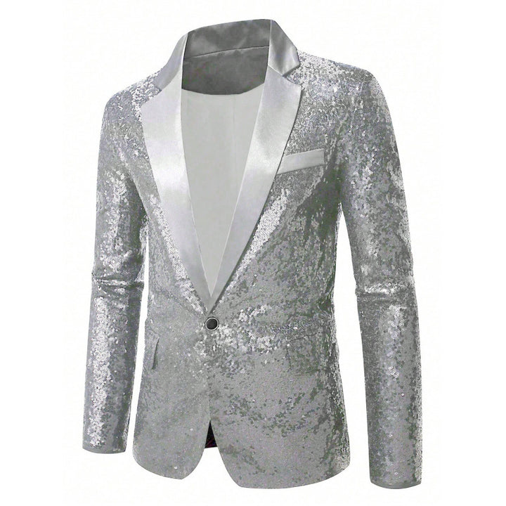 Herren Glamouröser Pailletten-Anzugblazer Echoarchiv
