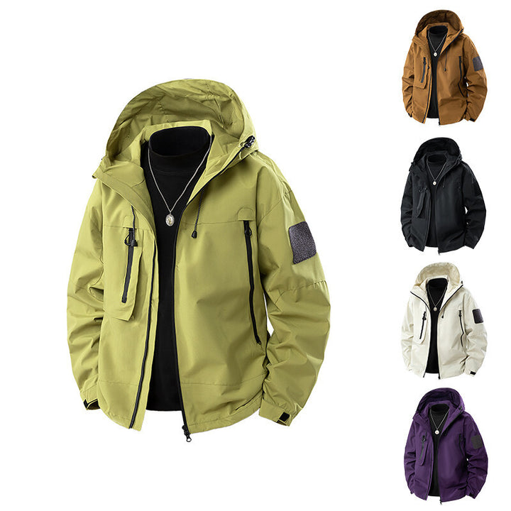 Herren wasserfeste Multifunktionsjacke mit Kapuze und praktischen Taschen Echoarchiv