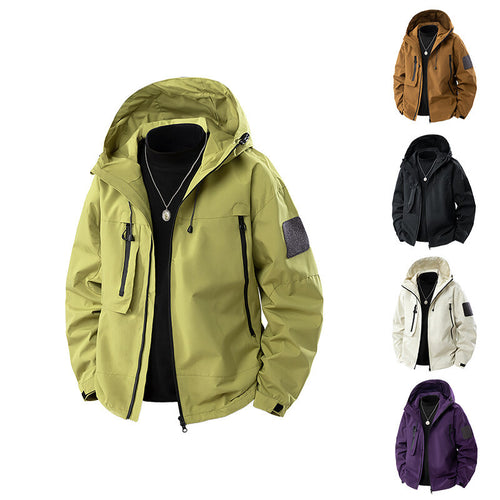 Herren wasserfeste Multifunktionsjacke mit Kapuze und praktischen Taschen Echoarchiv